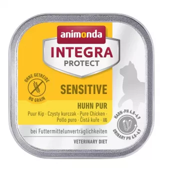 Mitrā kaķu barība Animonda Integra Protect Sensitive Pure Chicken 100 g, bez graudiem, bez lipekļa, pieaugušiem kaķiem, alerģiju atbalstam