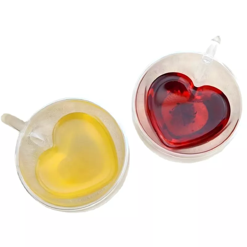 Extralink Home sirds formas mīlestības krūze, divslāņu karstumizturīga stikla krūze 250ml