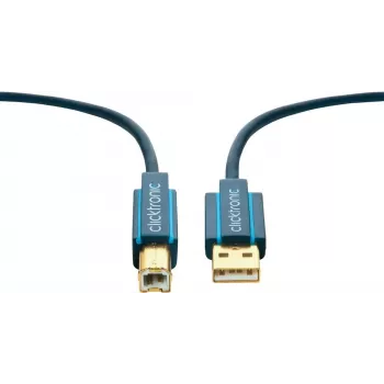 ClickTronic 1,8 m USB 2.0 A/B vīr.-vīr. 1,8 m USB A USB B zils USB kabelis (70096)