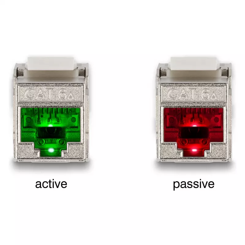 DeLOCK Keystone modulis RJ45 ligzda uz LSA Cat.6A ar LED sudrabbalts