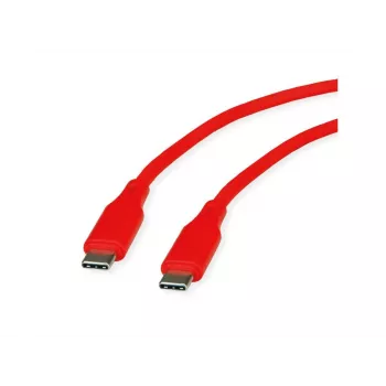 ROLINE USB 2.0 kabelis C-C ST/ST silikons, 60 W, 1 m, sarkans - Kabelis - digitālais/dati (11.02.9121)