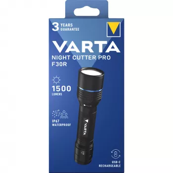 Kabatas lukturītis Varta F30R Alumīnija uzlādējams LED, alumīnija korpuss, uzlādējams
