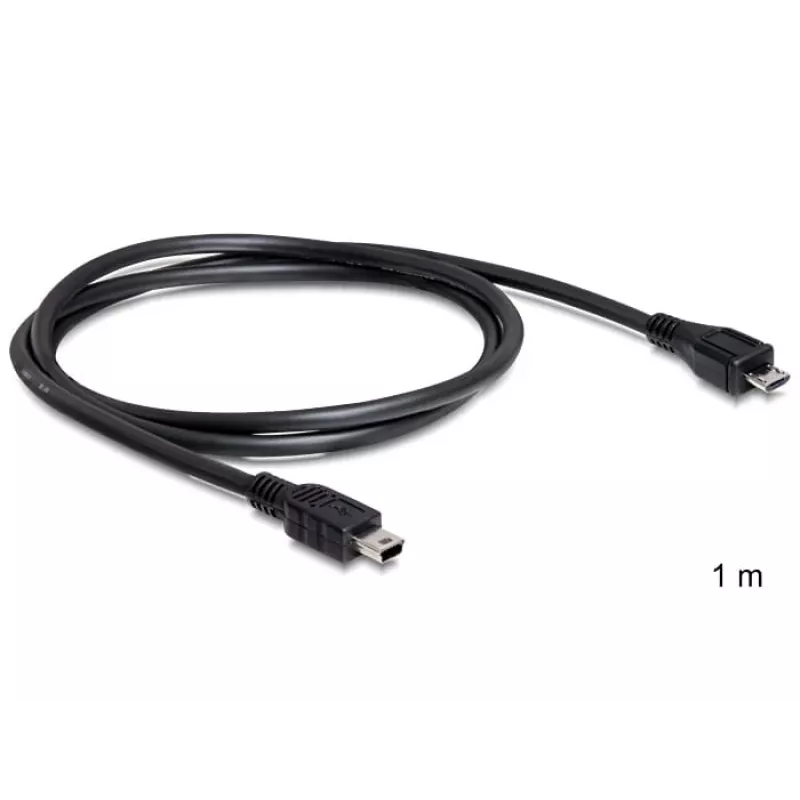 USB kabelis DeLOCK 83177 1 m Micro-USB B — Mini-USB B Melns