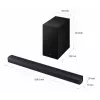 Soundbar Samsung HW-B450F/EN 2.1‑ch Bluetooth ar bezvadu zemfrekvences skaļruni, 300 W RMS, Dolby Audio, ARC