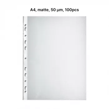 AD Class PUNCHED POCKET Orange Peel A4 50 micr., iepakojumā 100 gab.