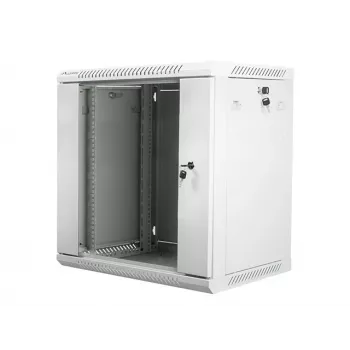 Pie sienas stiprināms tīkla skapis LANBERG WF01-6412-10S, 12U, 19 collas, 600×450×640 mm, IP20, 60 kg