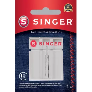 Singer | Twin Stretch Needle, Decorative, 4.0 80/12 1PK