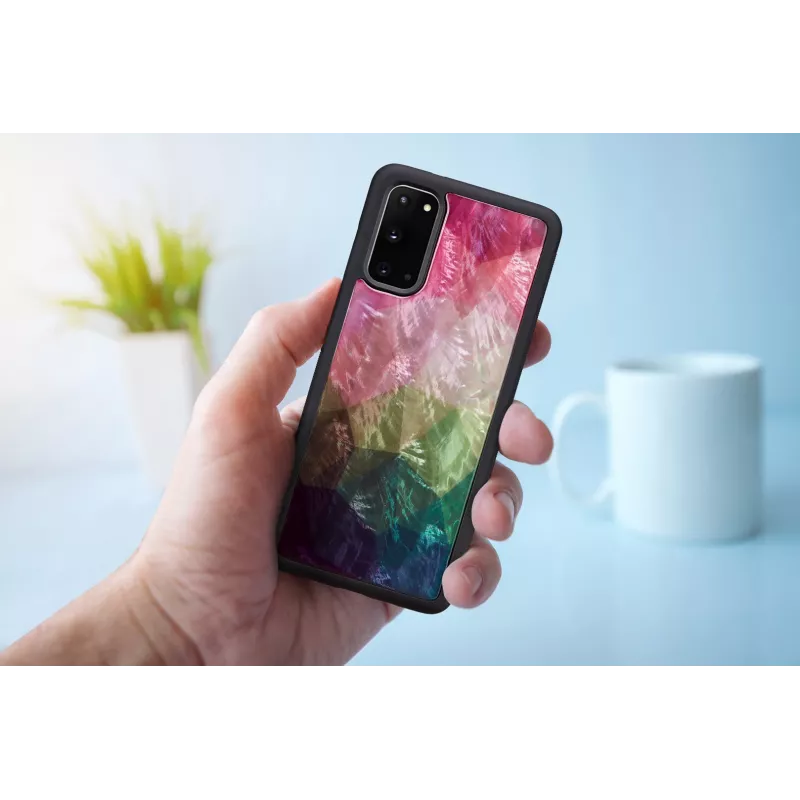 Aizsargājošs tālruņa maciņš iKins Samsung Galaxy S20 — ūdensziedu raksts, melns