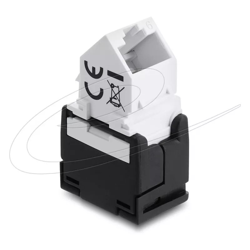 DELOCK Keystone modulis RJ45 ligzda uz LSA Cat.6 45° leņķveida neekranēts melns