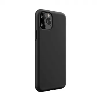 Silikona maciņš Devia Nature Series iPhone 12 Pro Max — melns, mīkstas tekstūras aizsargvāciņš