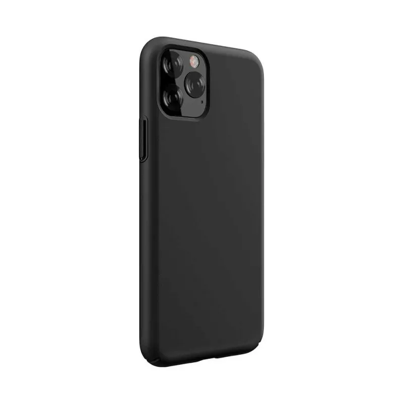 Silikona maciņš Devia Nature Series iPhone 12 Pro Max — melns, mīkstas tekstūras aizsargvāciņš