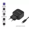 Qoltec 50188 mobilās ierīces lādētājs Klēpjdators, Viedtālrunis, Viedpulkstenis, Planšete, Telefons, Universāls Melns AC, DC Iekštelpām