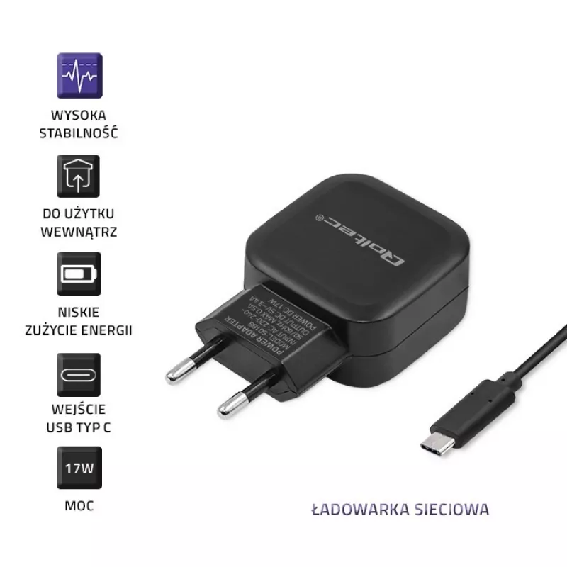 Qoltec 50188 mobilās ierīces lādētājs Klēpjdators, Viedtālrunis, Viedpulkstenis, Planšete, Telefons, Universāls Melns AC, DC Iekštelpām