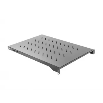 Rack shelf LANBERG AK-1010-B for 19 inch cabinets, 1U, 482.6×750×45 mm, max load 15 kg, Melns
