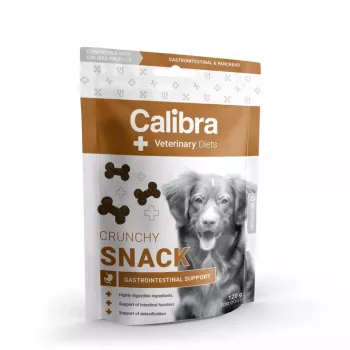 Suņu kārums Calibra Veterinary Diets Crunchy Snack Gastrointestinal 120 g — funkcionāls, bezgraudu, zivju garša