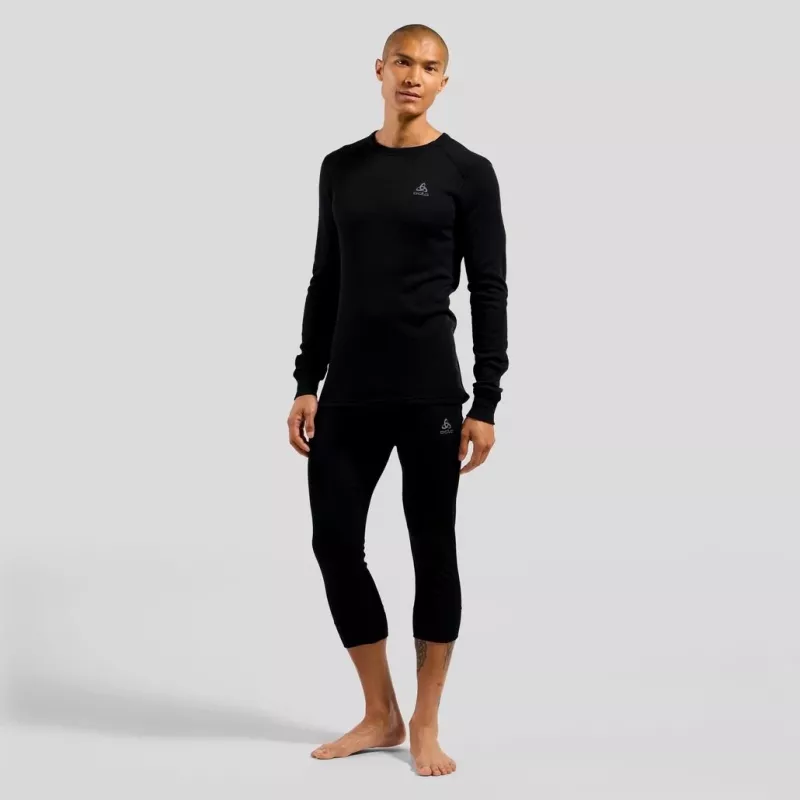Odlo BL TOP apaļa kakla daļa garām piedurknēm ACTIVE WARM ECO vīriešu T-krekls, M izmērs, melns
