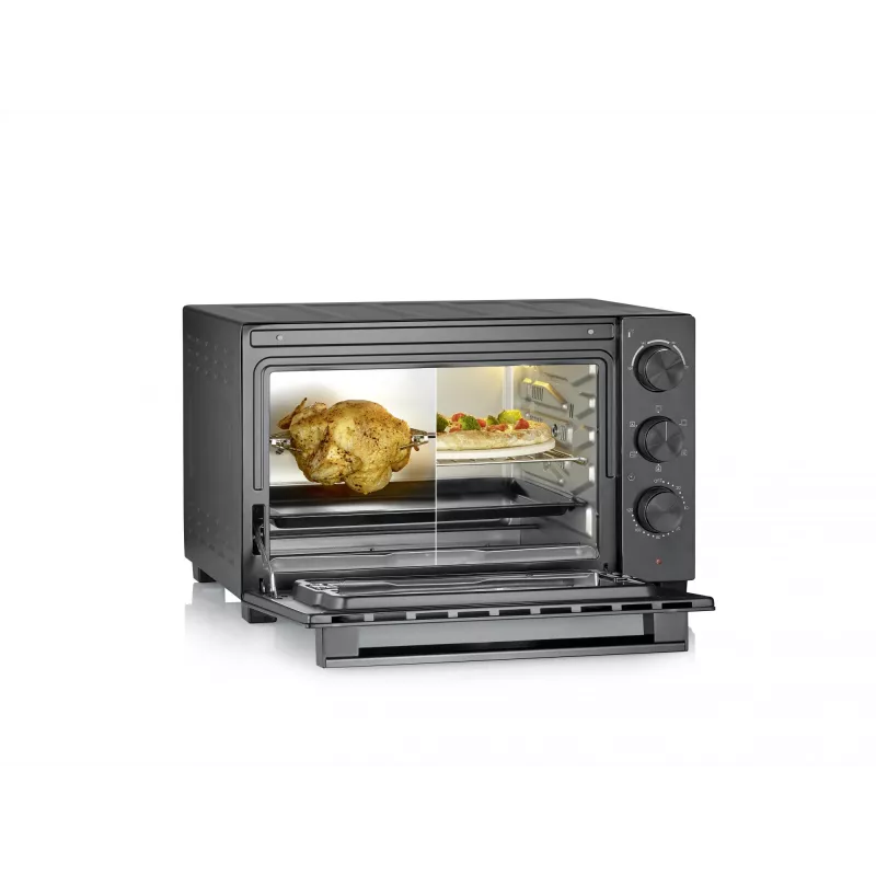 Mini cepeškrāsns SEVERIN TO 2075 — 30 L ietilpība, 1600 W, brīvstāvoša, melna, grila funkcija