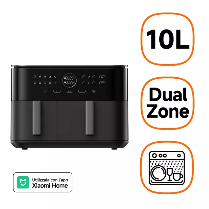 Xiaomi Dual Zone EAN gaisa fritieris 10 L 2700W kopējā jauda melns