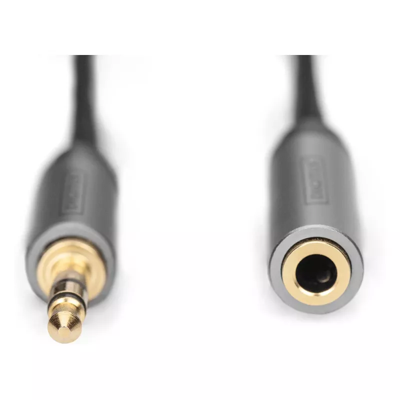 Digitus Audio pagarinātājs, 3,5 mm spraudnis uz 3,5 mm ligzdu, 1 m, melns