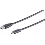 USB kabelis S/CONN 77141-0.5 USB 3.2 Gen 1 0,5 m USB C USB A Melns