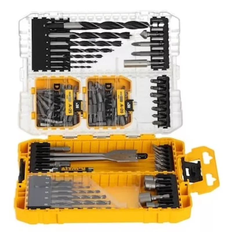 DeWalt komplekts ar 100 Pozi skrūvēm — stiprinājumu komplekts, dažādi izmēri kokam un metālam