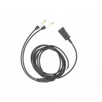 Audio adaptera kabelis Tellur QD uz 2×3,5 mm ligzdu, 2,2 m, melns