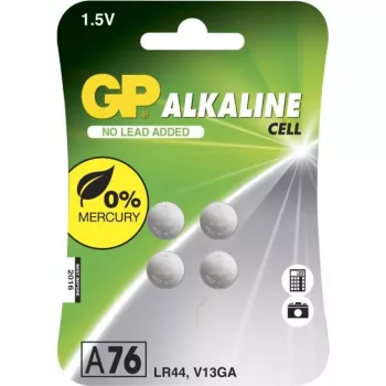 GP sārma pogelementi 76A/LR44/V13GA 1,5V 4 iepakojumā blisterī