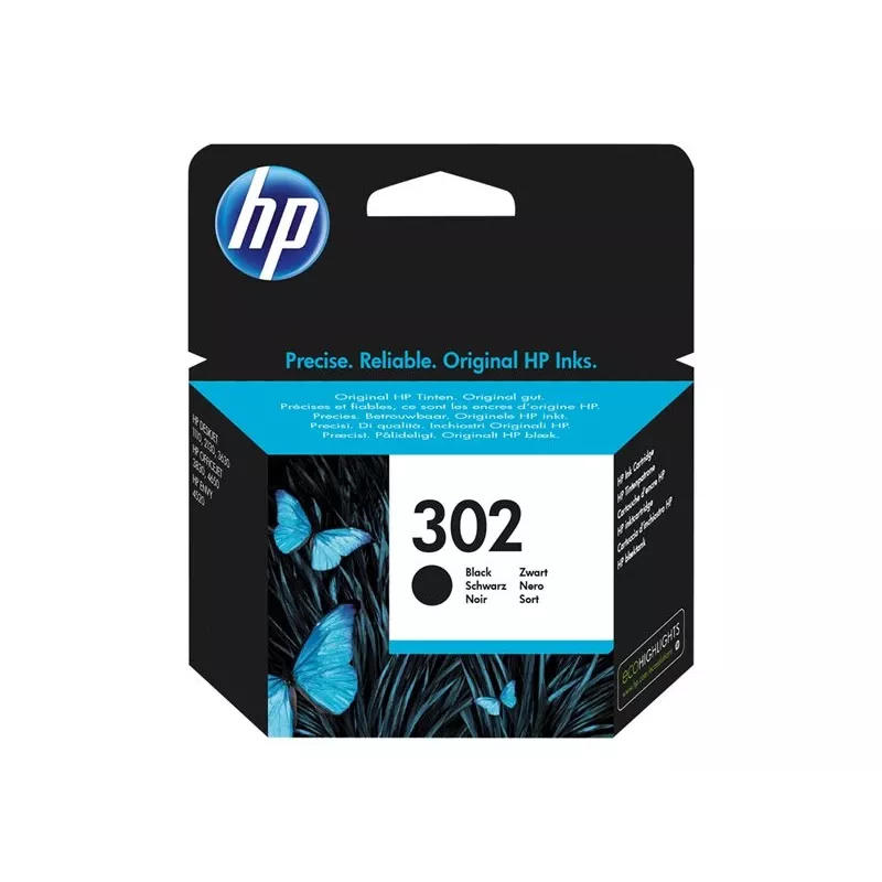 HP 302 melns oriģinālais tintes kārtridžs