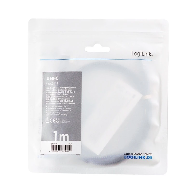 USB3.2 Gen2 Type-C uz USB-C/F, PD, 1m