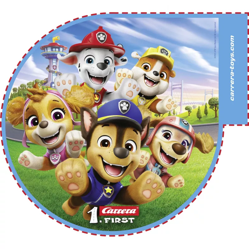 Rotaļu sacīkšu trase CARRERA FIRST Paw Patrol On the Track modelis 20063056 — bērnu slot car komplekts