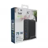 GEMBIRD mobilās ierīces lādētājs TA-UC-2A4C-PD75-01-BK — 75 W, 4× USB-C + 2× USB-A, PD un QC3.0, vienlaicīga 6 ierīču uzlāde, 1,5 m kabelis, melns