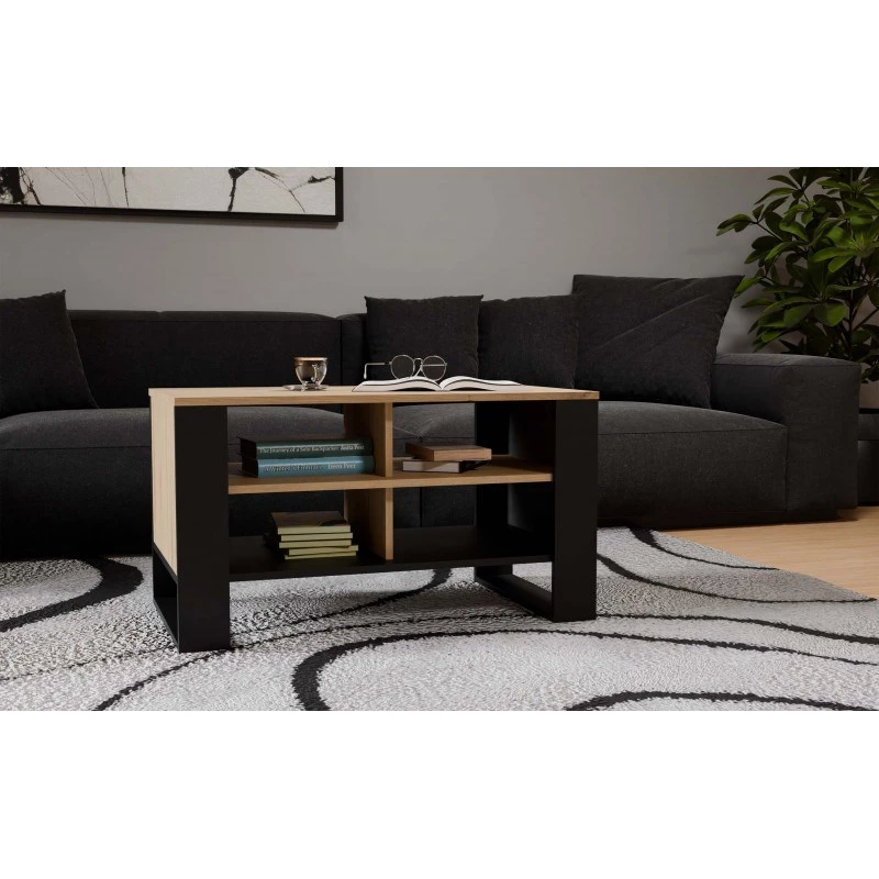 Kafijas galdiņš top e shop STOLIK KAWOWY ŁAWA MODERN 4P plāns Dąb Artisan / melnas frēzētas detaļas