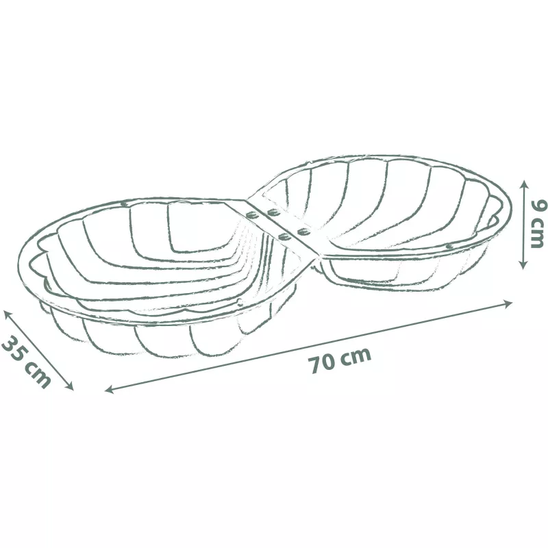 Life Double Sandpit Shell, dārza rotaļu aprīkojums