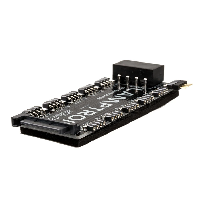 RGB centrmezgls Lamptron SP103 10x priekš Aura Sync, Fusion, Mystic — 10 kanālu RGB kontrolieris