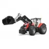 Rotaļu traktors BRUDER Massey Ferguson 7624 ar priekšējo iekrāvēju, sarkans, bērniem no 3 gadu vecuma