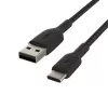 Pīts USB-C uz USB-A kabelis, 15 cm, melns