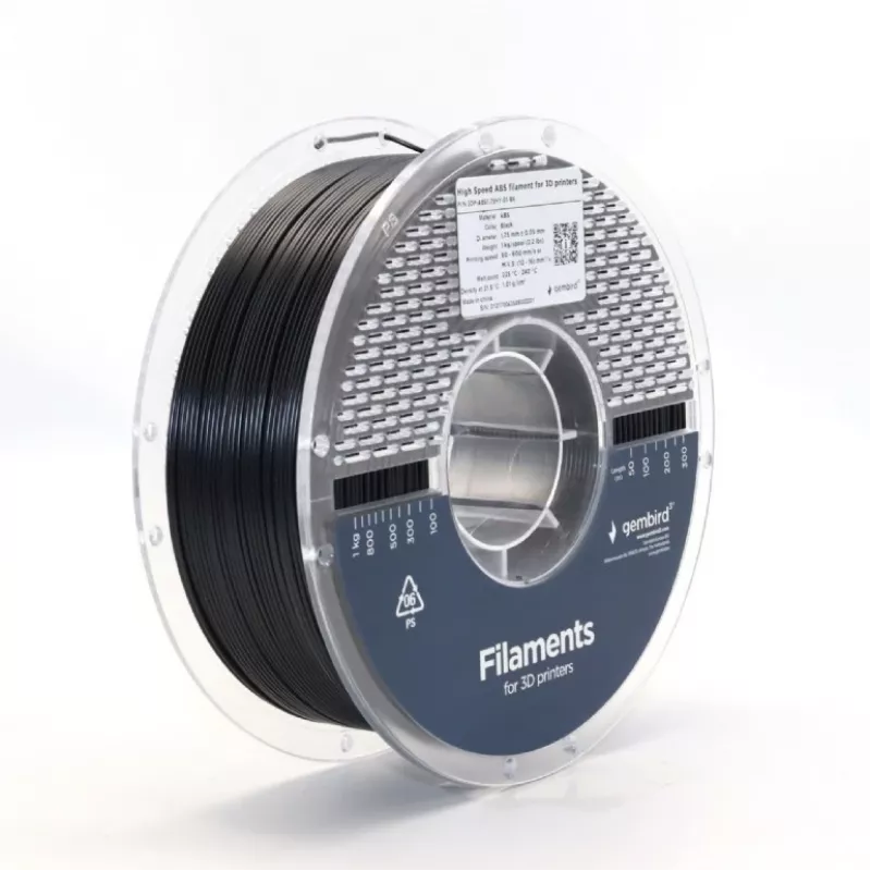 Filament ABS High Speed, 1,75 mm, 1 kg, melns