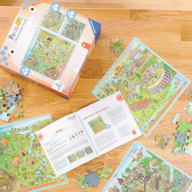 Puzzle UP Geschichte - Steinzeit, Altes Rom, Mittelalter 100, 121 un 144 gabali
