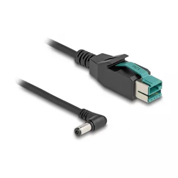 DeLOCK PoweredUSB kabelis vīrišķais 12 V uz DC 5.5 x 2.1 mm vīrišķais leņķveida 1 m