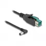 DeLOCK PoweredUSB kabelis vīrišķais 12 V uz DC 5.5 x 2.1 mm vīrišķais leņķveida 1 m