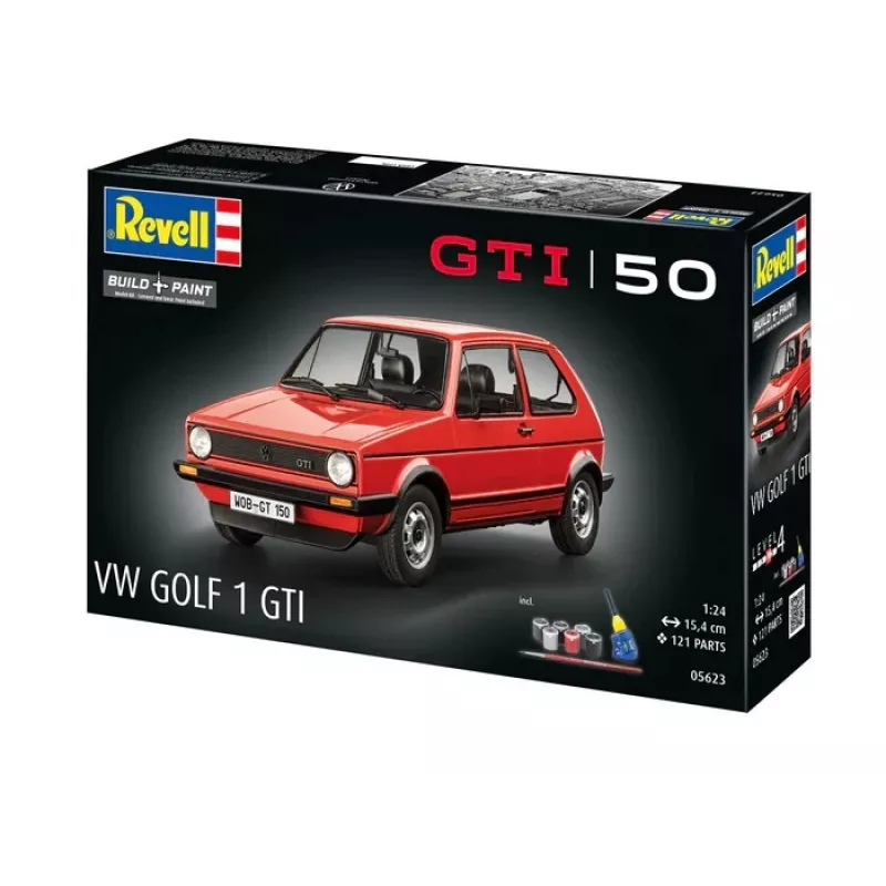 Plastmasas modelis auto REVELL VW Golf1 GTI 50 gadi mērogā 1:24
