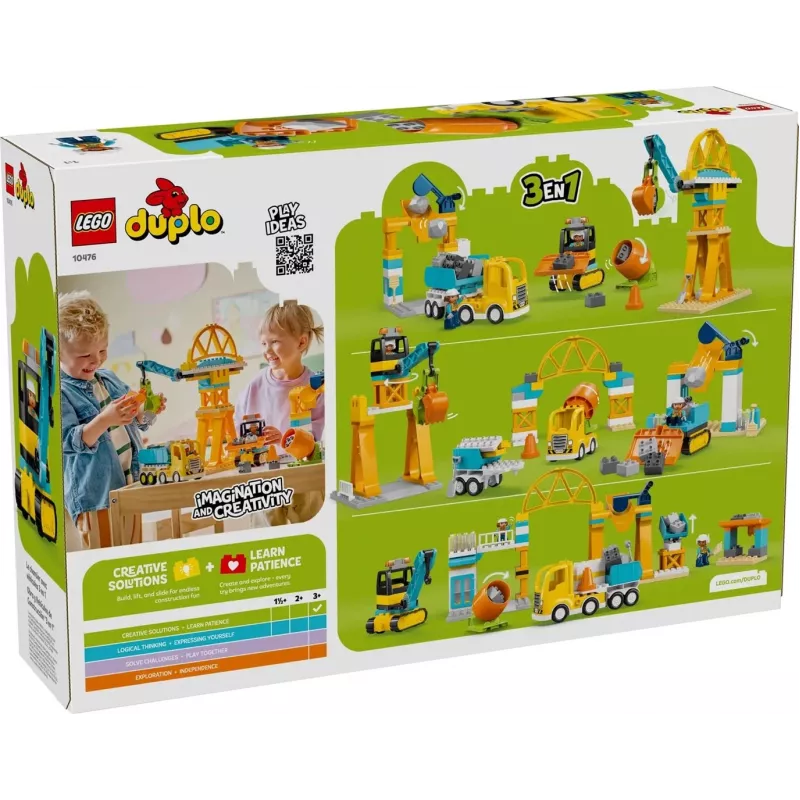LEGO DUPLO 10476 3 in 1 Būvlaukums un transportlīdzekļi