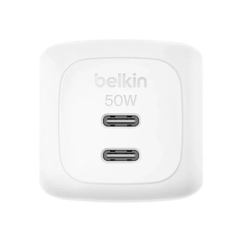 Sienas lādētājs Belkin WCH019KQWH 50W Dubultais USB-C PD PPS