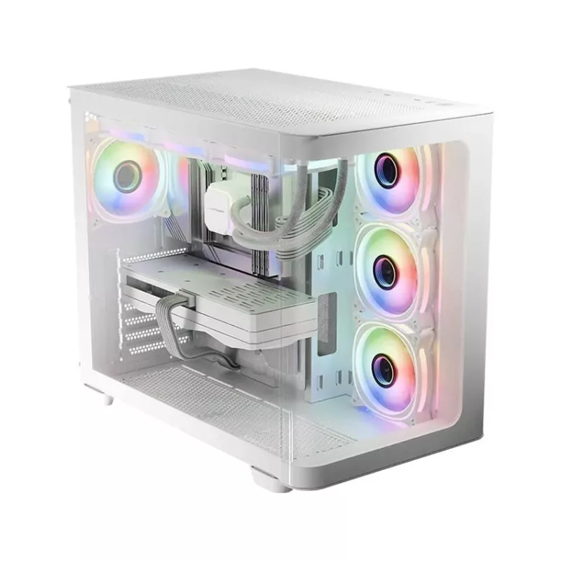 Datora korpuss Midi LC-Power Gaming 8001W Pro-Storm Light, ATX, melns