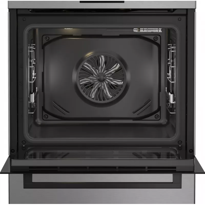 Brīvi stāvoša gāzes-elektriskā plīts BEKO FBM62330GXTN 60 cm, 4 degļu gāzes plīts virsma, 72 L elektriskā cepeškrāsns, energoefektivitātes klase A