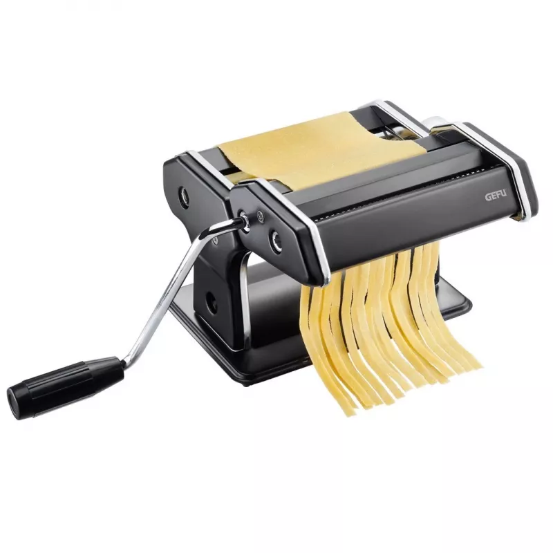 Manuāla makaronu mašīna GEFU GF89426 — lazanjas, tagliatelle, tagliolini pagatavošanai; nerūsējošais tērauds un plastmasa; 205×200×155 mm