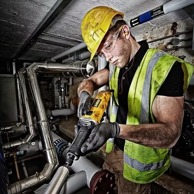 DeWALT DWE4884-QS taisnā slīpmašīna 25000 RPM Dzeltena 450 W