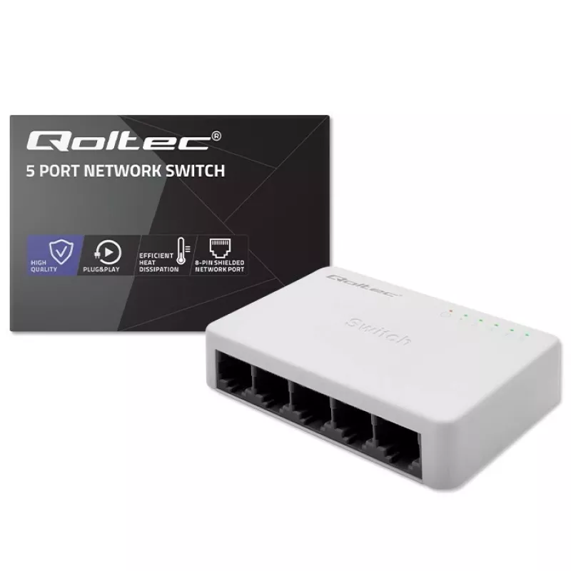 Tīkla slēdzis 5xRJ45 ports 100Mbps LAN