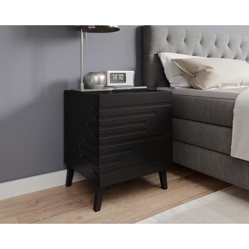 Naktsgaldiņš cama meble NOVA 44x40x52 cm matēti melns — 1 atvilktne, 16 mm rāmis