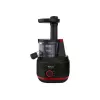 Lēna tipa sulu spiede Tefal Juiceo ZC150 — 150 W, 4,5 cm padeves caurule, 0,8 L sulas un mīkstuma trauki, 80 apgr./min, Melna/Sarkana